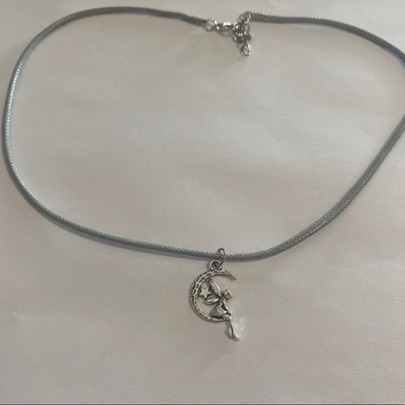⭐️4/$25⭐️ Fairy on Moon Charm Necklace on 20” Waxed Cord, Choice of Color - Picture 3 of 10